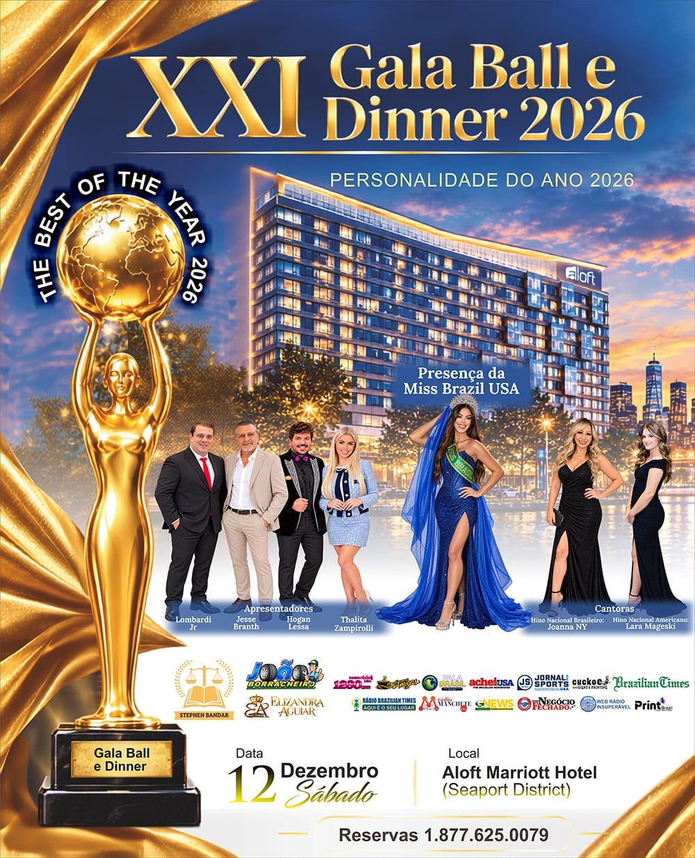 XXI Gala Ball e Dinner 2026 celebra Personalidades do Ano em noite de glamour no Aloft Marriott Hotel