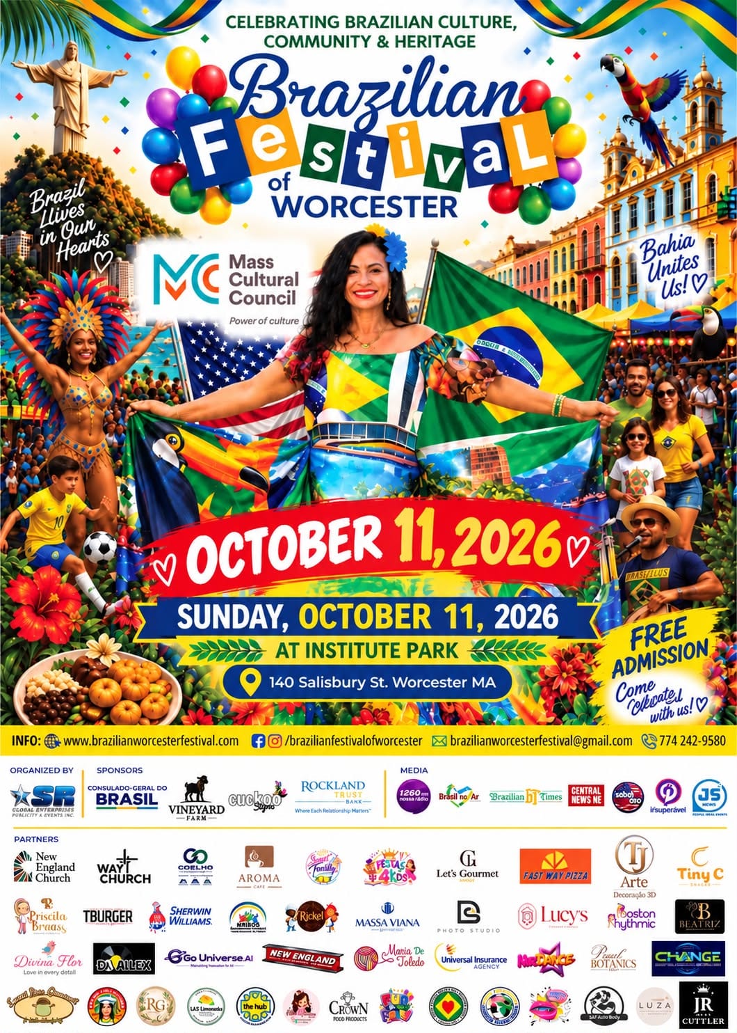 Brazilian Festival of Worcester acontece neste final de semana e promete celebrar a cultura brasileira em grande estilo