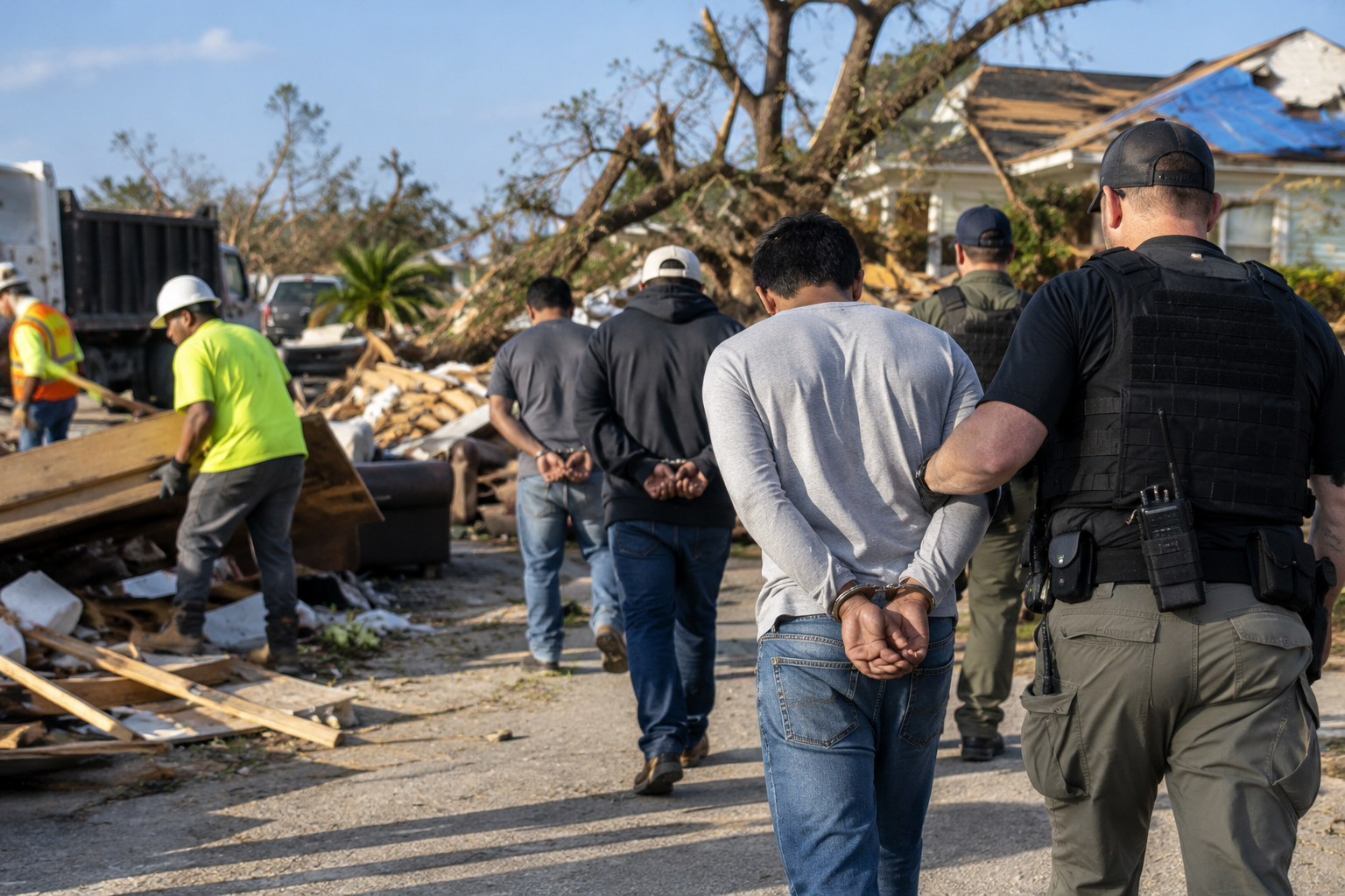 ICE prende imigrantes que trabalhavam na reconstrução de áreas devastadas por furacão na Flórida