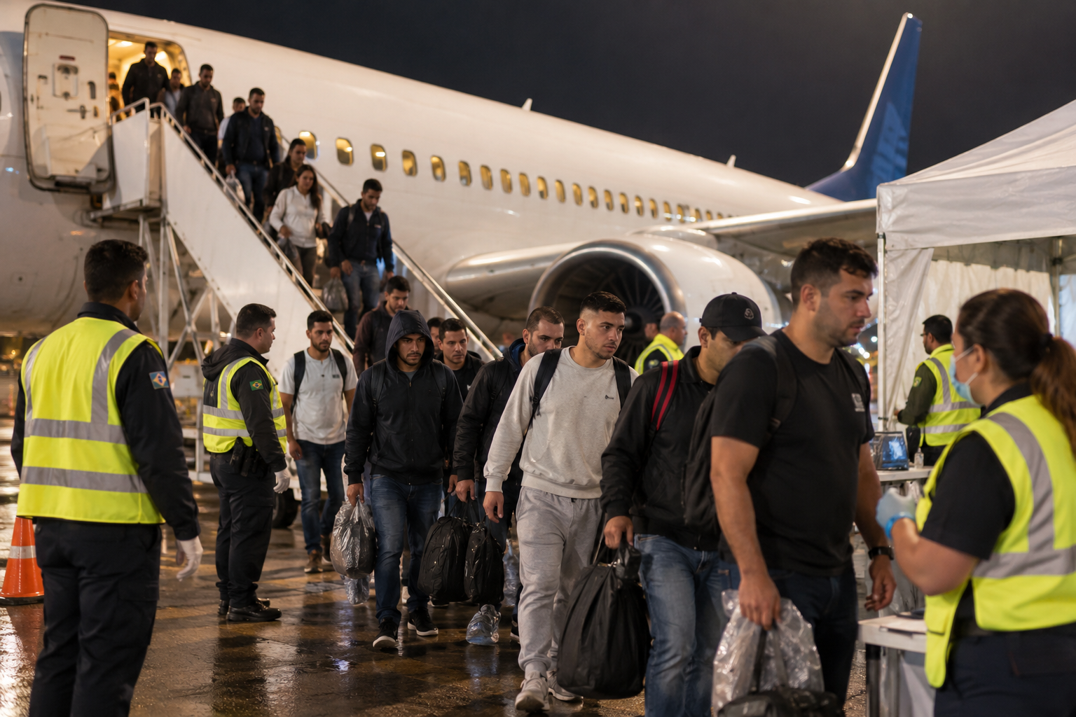 Voo com 83 brasileiros deportados dos Estados Unidos chega a Minas Gerais