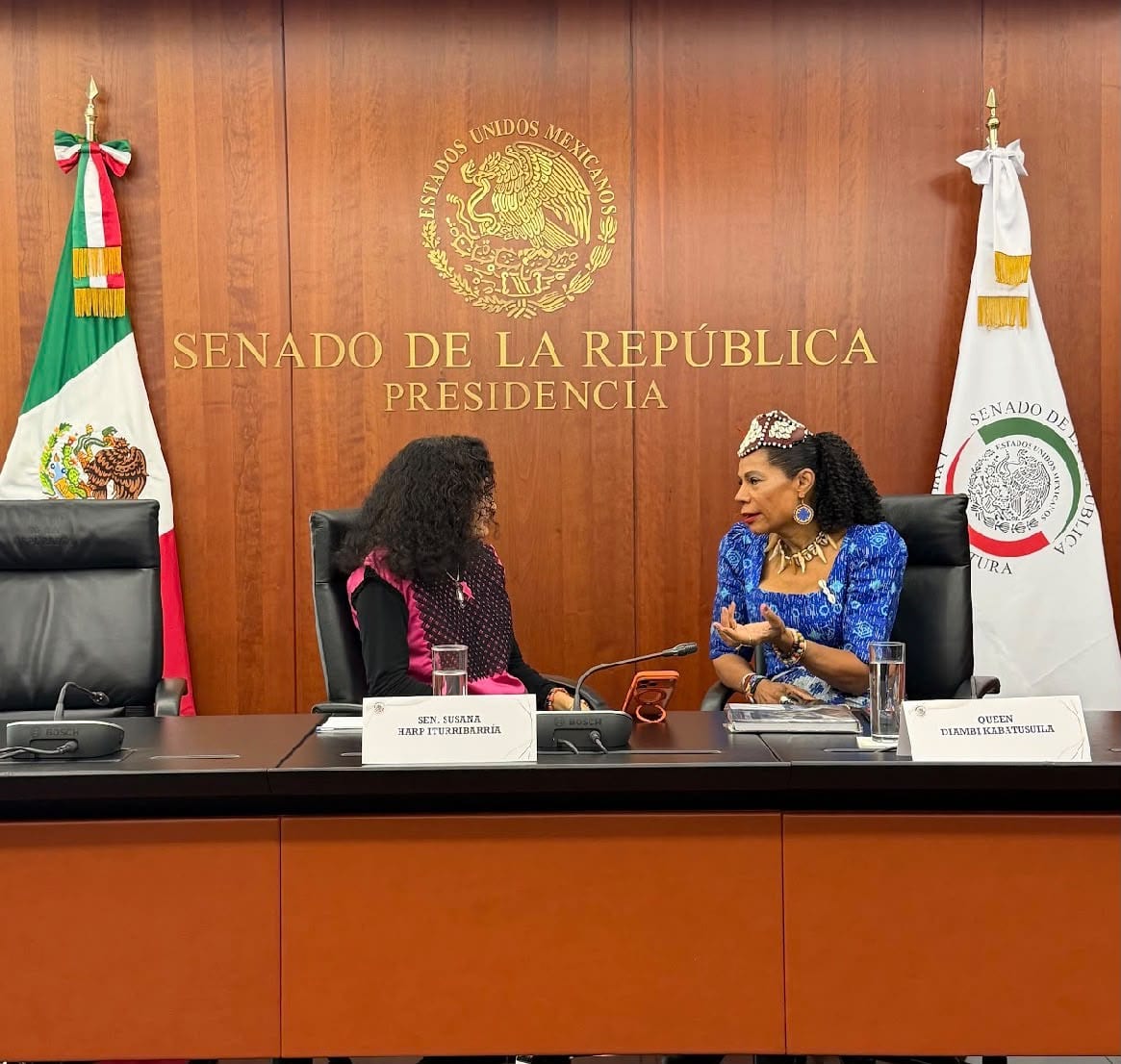 Coluna Denny: Sua Majestade Real, a Rainha Diambi, da República Democrática do Congo, e líderes do Senado mexicano celeb